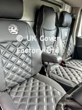 Van Seat Covers For Vauxhall Vivaro Made with Logo & Piping 11A1VX© Grey
