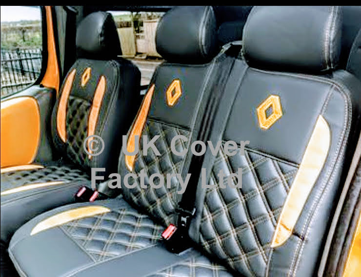 Van Seat Covers For Renault Trafic Made with Logo 11A27RN© Yellow