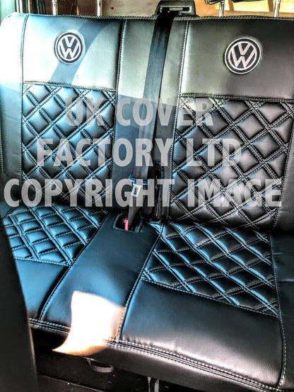 Van Seat Covers For VW Transporter Kombi Made with Logo 11A1VW Grey