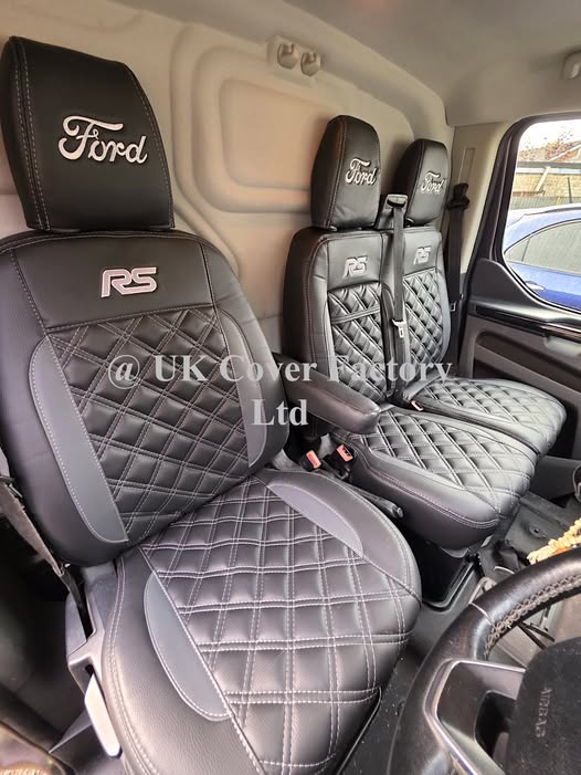 Van Seat Covers For Transit Custom/MK8 Made with FORD & RS 1A21FD©RS Grey