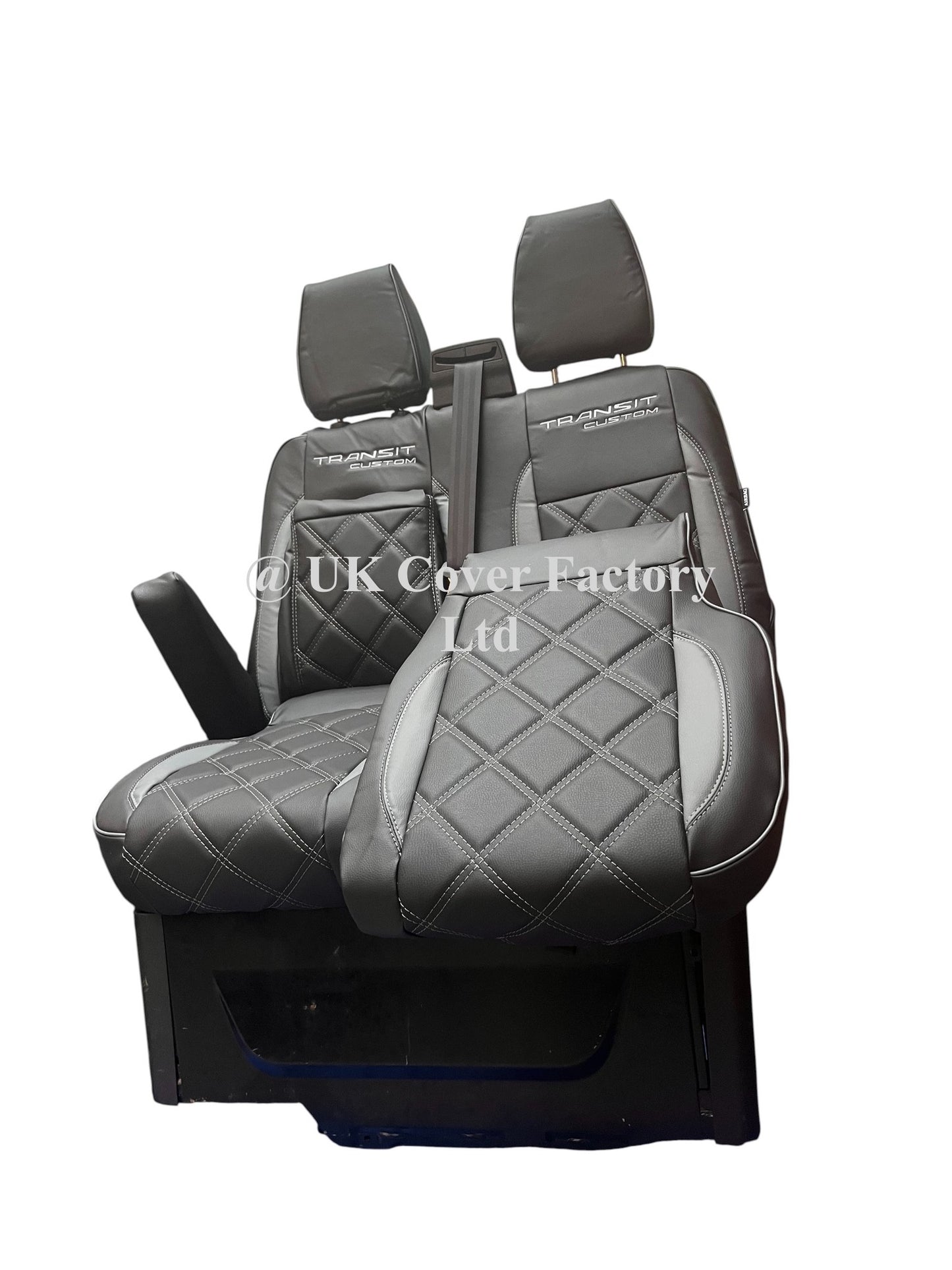 Van Seat Covers For Transit Custom/MK8 Made with Ford Letters 11A21FD Grey Side Inserts