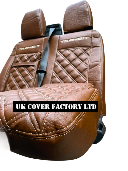 Van Seat Covers For Transit Custom/MK8 Made with Transit 11A9T Brown