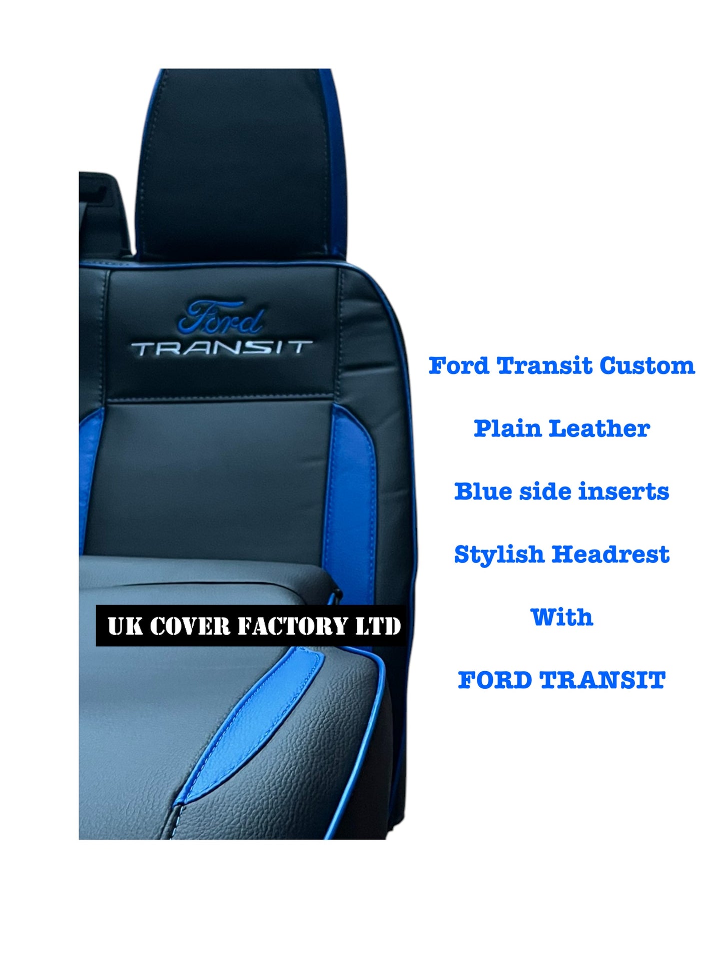 Van Seat Covers For Transit Custom/MK8 Made with Ford Transit 11A24FT Blue
