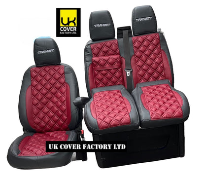 Van Seat Covers For Transit Custom/MK8 Made with FORD 11A30TRS BURGUNDY