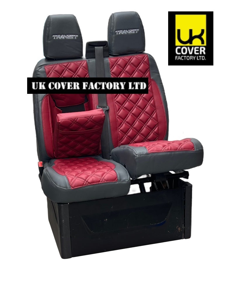 Van Seat Covers For Transit Custom/MK8 Made with FORD 11A30TRS BURGUNDY