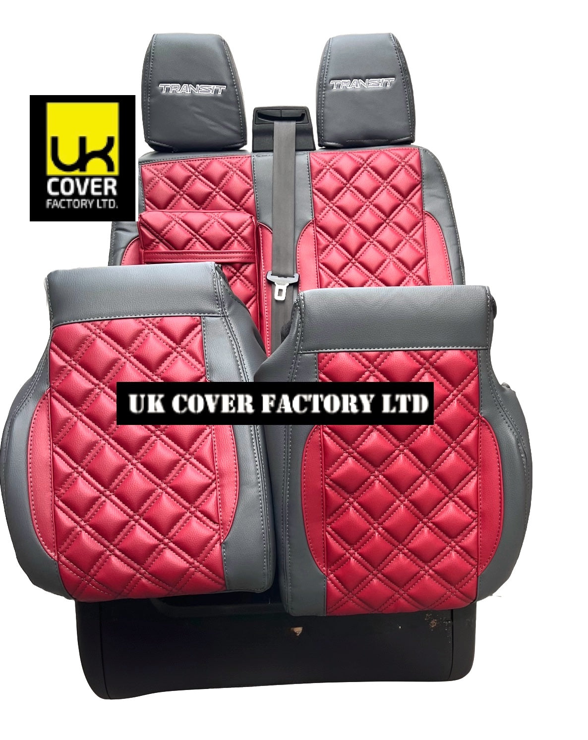 Van Seat Covers For Transit Custom/MK8 Made with FORD 11A30TRS BURGUNDY
