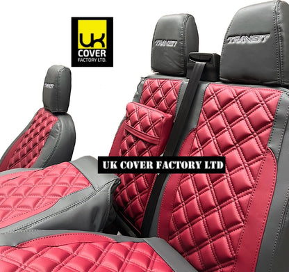 Van Seat Covers For Transit Custom/MK8 Made with FORD 11A30TRS BURGUNDY