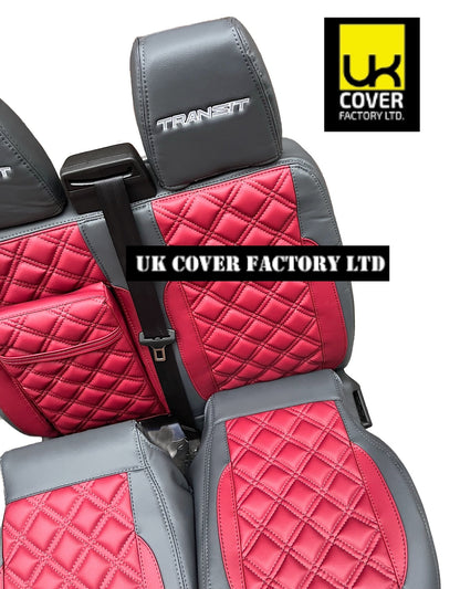 Van Seat Covers For Transit Custom/MK8 Made with FORD 11A30TRS BURGUNDY