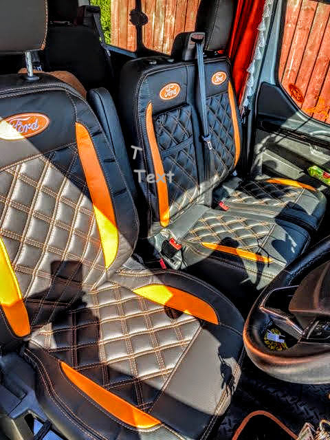 Van Seat Covers For Transit Custom/MK8 Made with Ford Oval 1A29FD© ORANGE