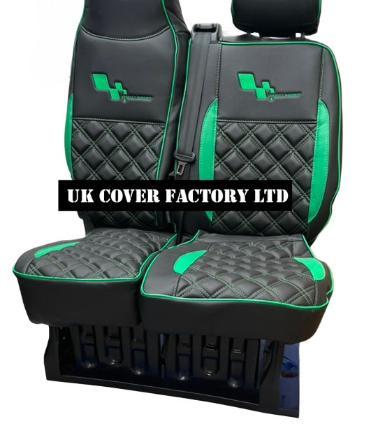 Van Seat Covers For Renault Trafic Made with Logo 11A28RS Green