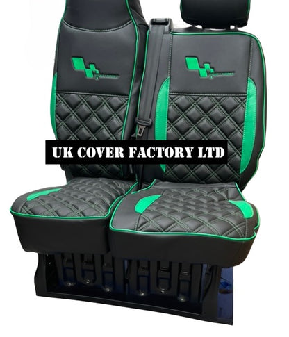 Van Seat Covers For Renault Trafic Made with Logo 11A28RS Green