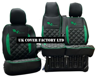 Van Seat Covers For Renault Trafic Made with Logo 11A28RS Green