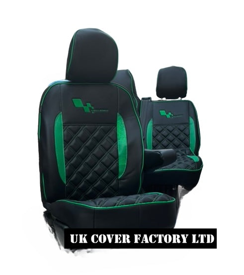 Van Seat Covers For Renault Trafic Made with Logo 11A28RS Green