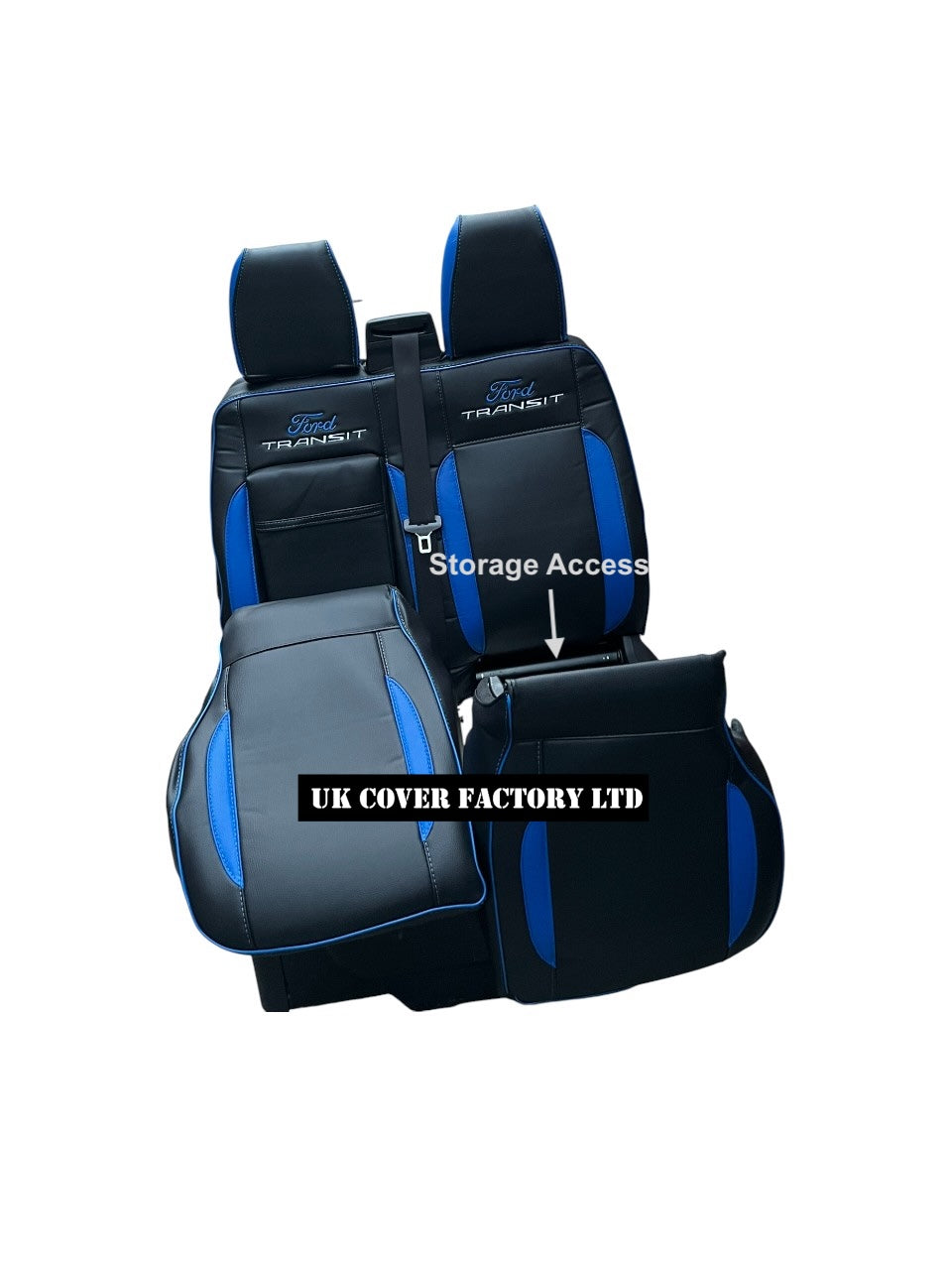 Van Seat Covers For Transit Custom/MK8 Made with Ford Transit 11A24FT Blue