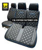 Van Seat Covers For VW Transporter Made with Transporter  Logo 11A5VW Black Edition Blue Piping