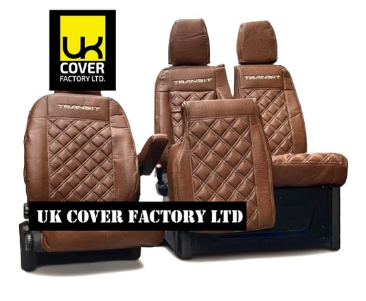 Van Seat Covers For Transit Custom/MK8 Made with Transit 11A9T Brown