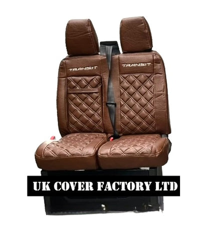 Van Seat Covers For Transit Custom/MK8 Made with Transit 11A9T Brown