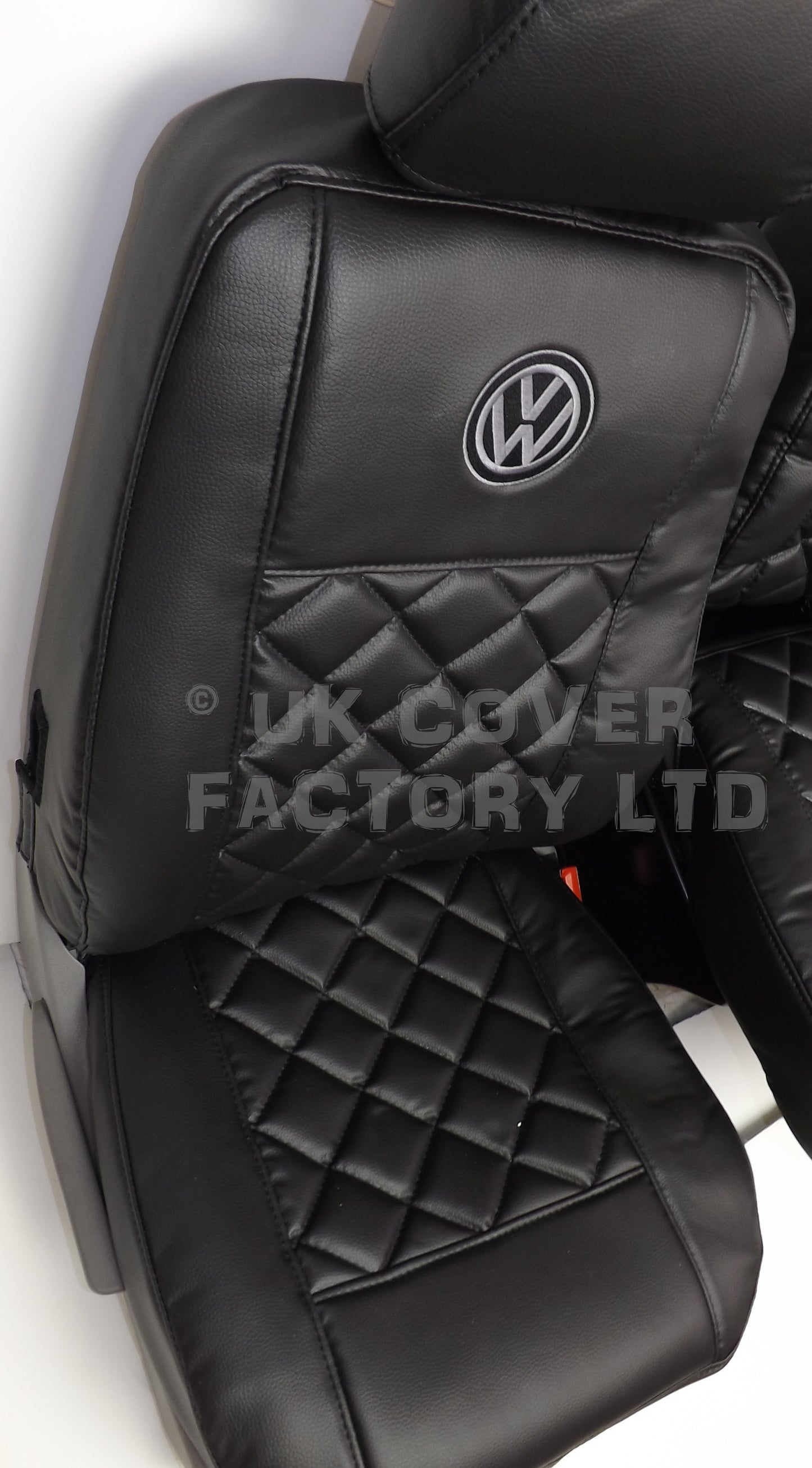 Van Seat Covers For VW Transporter Made with Siver VW  Logo 11A5VW Black