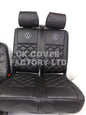 Van Seat Covers For VW Transporter Made with Siver VW  Logo 11A5VW Black