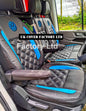 Van Seat Covers For VW Transporter Kombi Made with Logo 11A24VW Blue side Inserts
