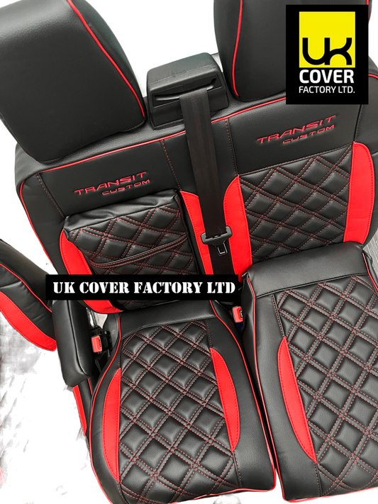 Van Seat Covers For Transit Custom/MK8 Made with Ford Transit 11A23FD RED
