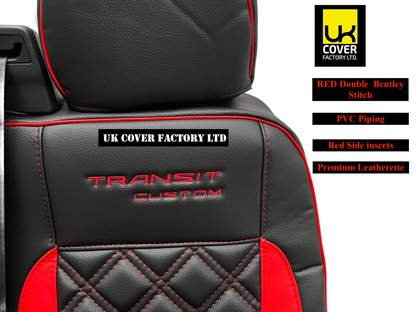 Ready Stock Van Seat Covers For Transit Custom/MK8 Made with Ford Transit 11A23FDRS RED