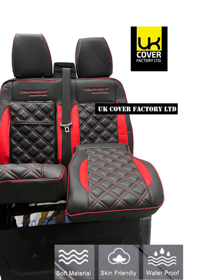 Ready Stock Van Seat Covers For Transit Custom/MK8 Made with Ford Transit 11A23FDRS RED