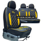 Van Seat Covers For Transit MK6/MK7 Made with Ford Letters & Piping 11A27FDRS  Yellow Side Inserts