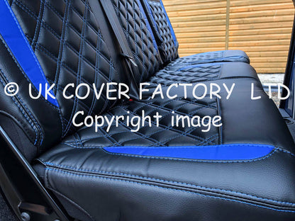 Van Seat Covers For VW Transporter Kombi Made with Logo 11A24VW Blue side Inserts