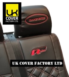 Van Seat Covers For VW TransporterT5/T6 with Logo 11A2RT Red