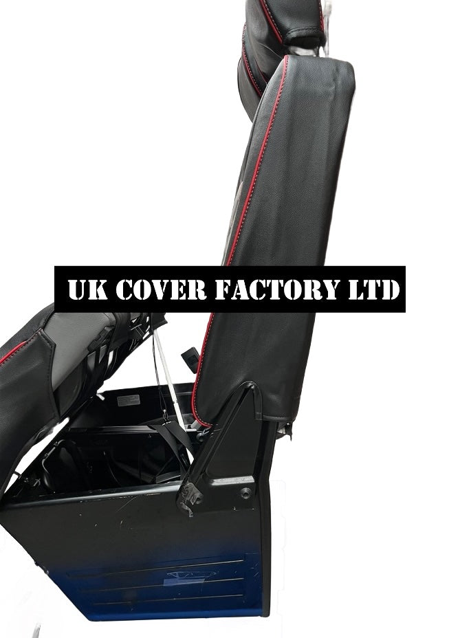 Van Seat Covers For VW Transporter Made with Sportline Logo & Piping 11A13SL Red