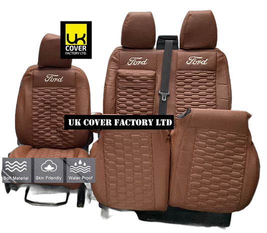 Van Seat Covers For Transit Custom/MK8 Made with Ford Transit 11A9FD© Brown