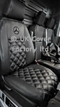 Van Seat Covers For Mercedes Vito 447 Made with Mercedes Logo 11A5MER© Black Stitch