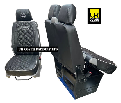 Van Seat Covers For VW Transporter Made with Transporter  Logo 11A5VW Black Edition