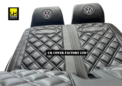 Van Seat Covers For VW Transporter Made with Transporter  Logo 11A5VW Black Edition