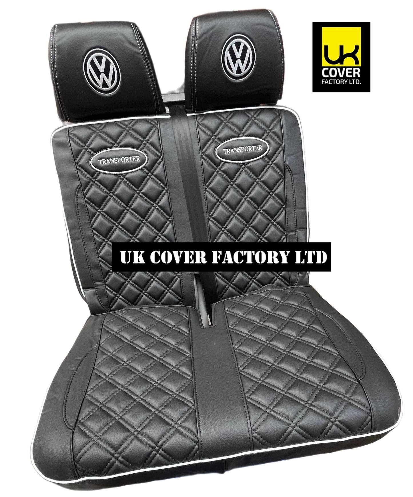 Van Seat Covers For VW Transporter Made with Transporter  Logo 11A5VW Black Edition