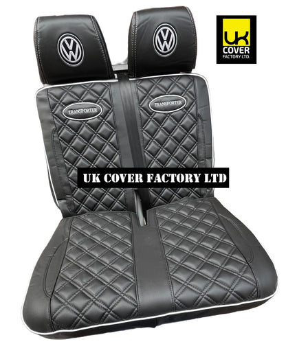 Van Seat Covers For VW Transporter Made with Transporter  Logo 11A5VW Black Edition