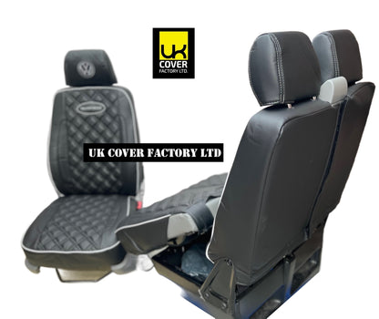 Van Seat Covers For VW Transporter Made with Transporter  Logo 11A5VW Black Edition