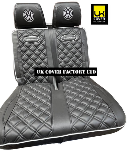 Van Seat Covers For VW Transporter Made with Transporter  Logo 11A5VW Black Edition