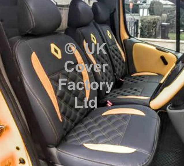 Van Seat Covers For Renault Trafic Made with Logo 11A27RN© Yellow