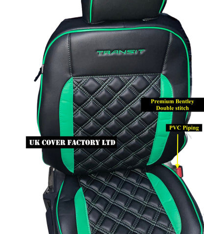 Van Seat Covers For Transit Custom/MK8 Made with Transit 11A28T Green