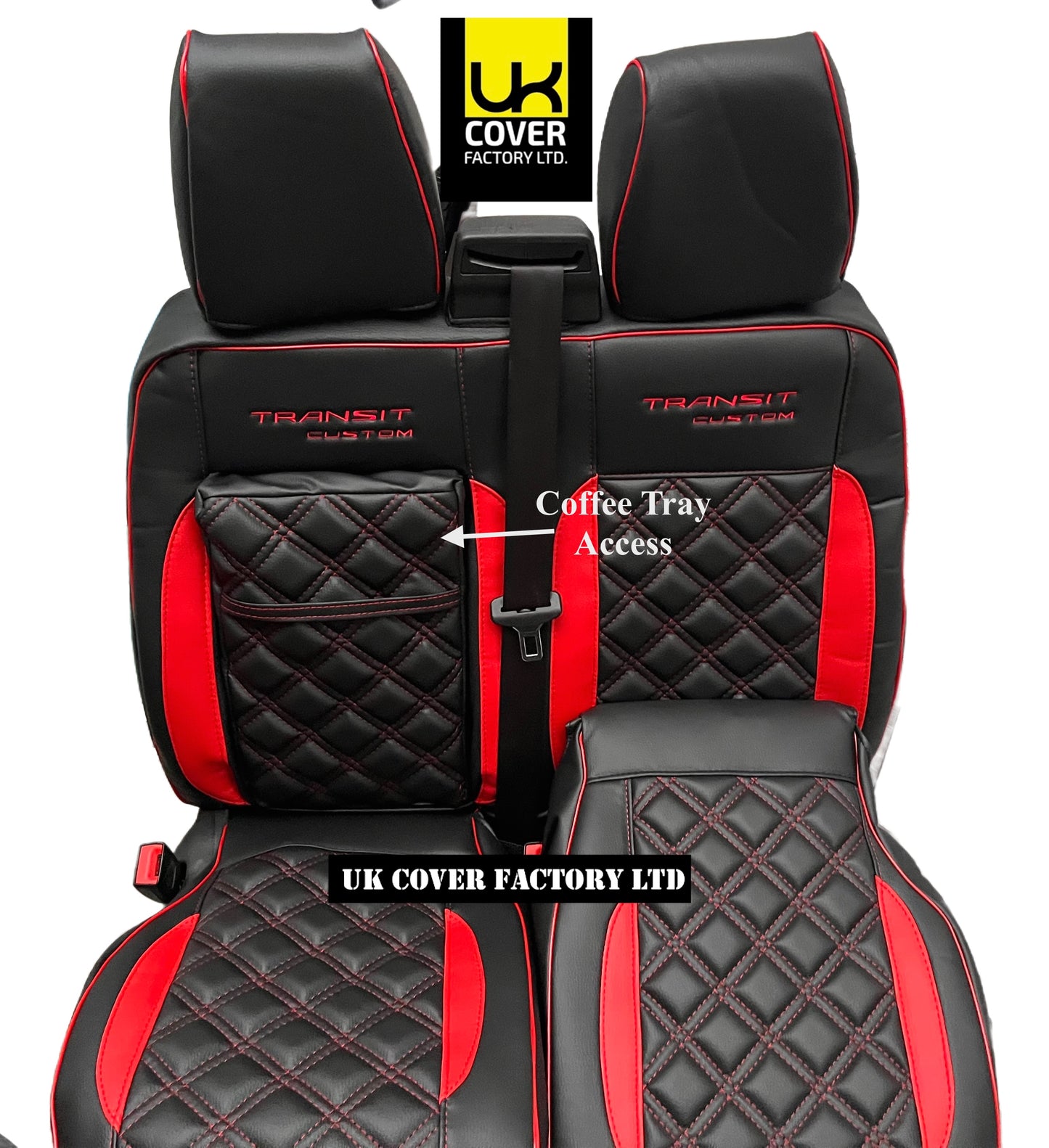 Ready Stock Van Seat Covers For Transit Custom/MK8 Made with Ford Transit 11A23FDRS RED