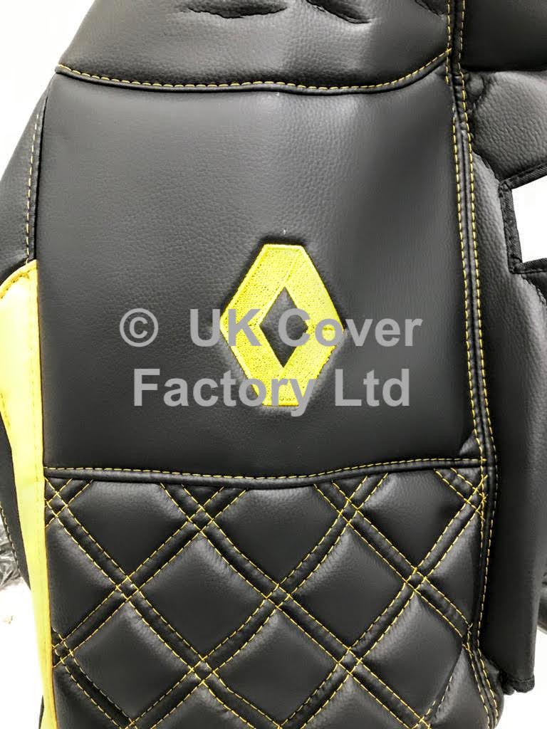 Van Seat Covers For Renault Trafic Made with Logo 11A27RN© Yellow