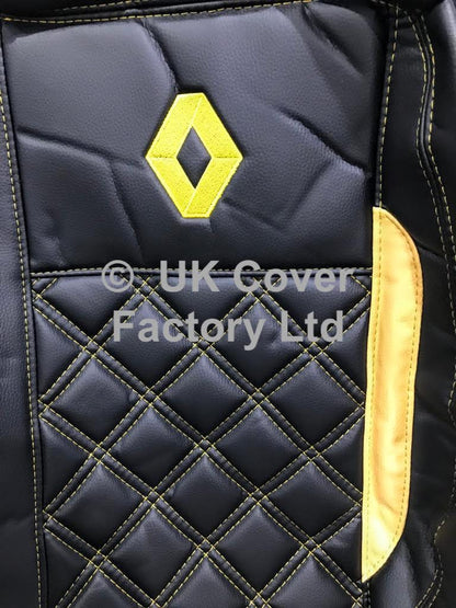 Van Seat Covers For Renault Trafic Made with Logo 11A27RN© Yellow
