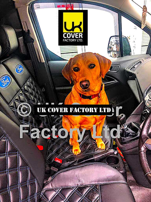 Van Seat Covers For Ford Transit Connect Made with Logo 11A4FD© Blue