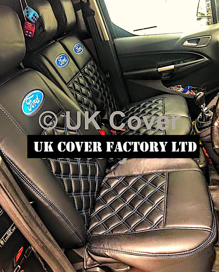 Van Seat Covers For Ford Transit Connect Made with Logo 11A4FD© Blue