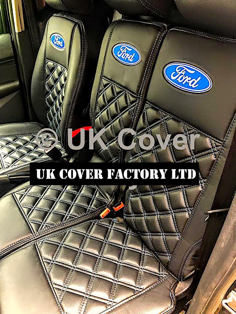 Van Seat Covers For Ford Transit Connect Made with Logo 11A4FD© Blue