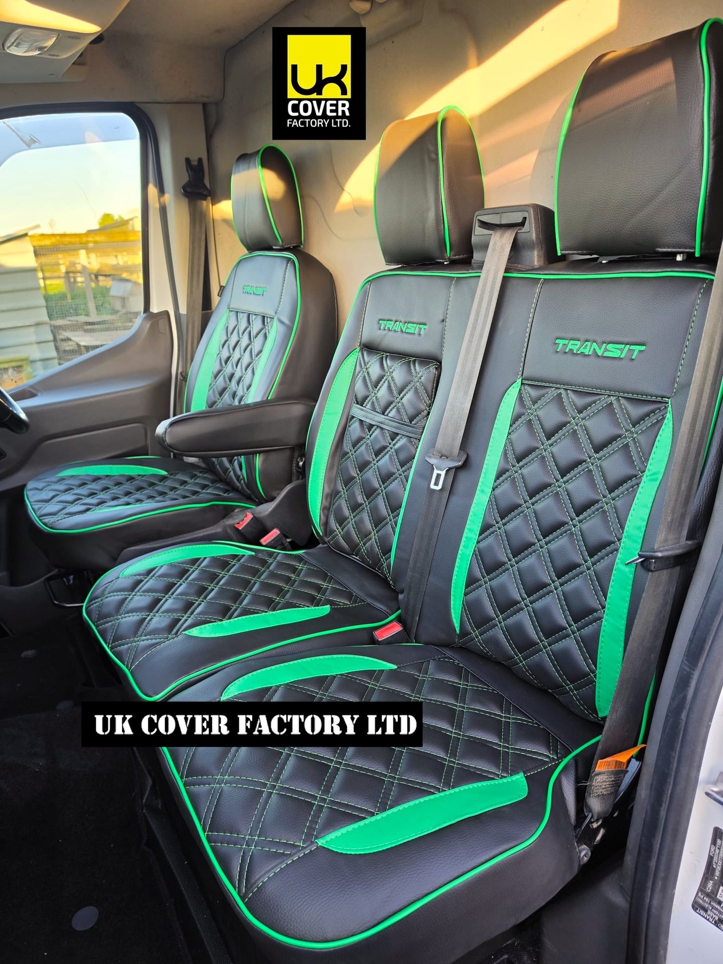 Van Seat Covers For Transit Custom/MK8 Made with Transit 11A28T Green