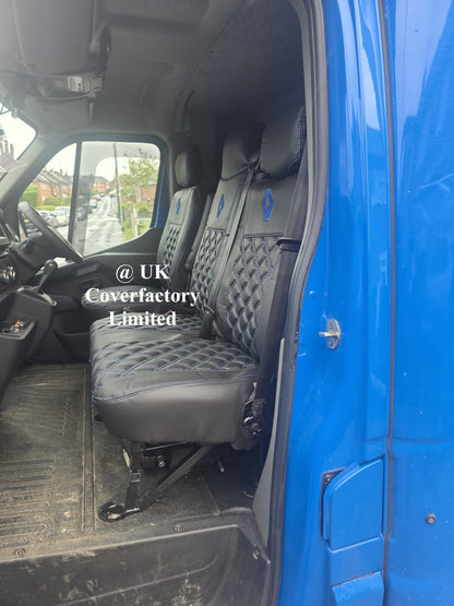 Van Seat Covers For Renault Trafic Made with Logo 11A4RN© Blue