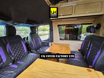 Van Seat Covers For Mercedes Sprinter Made with Dual Logo 11A33MER©MB Purple